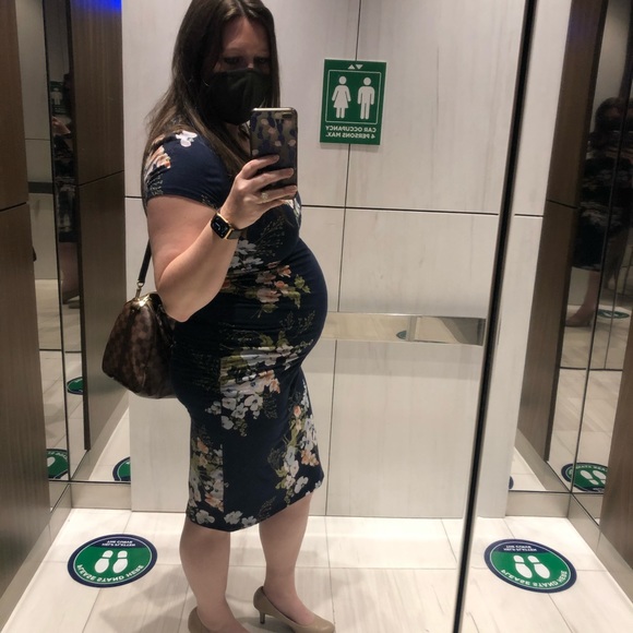 Isabel Maternity Rushed Dress - Picture 2 of 4